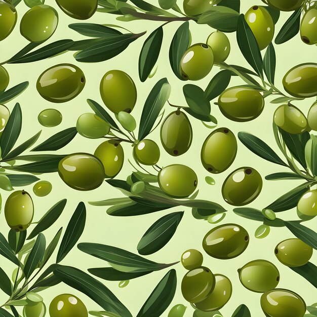 Photo green olives natural oil