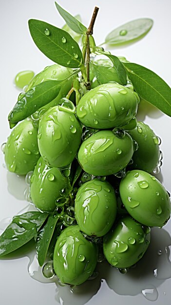 green olives in oil surface