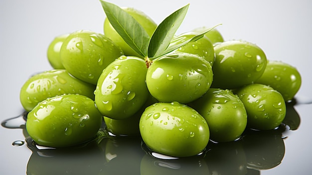 green olives in oil surface