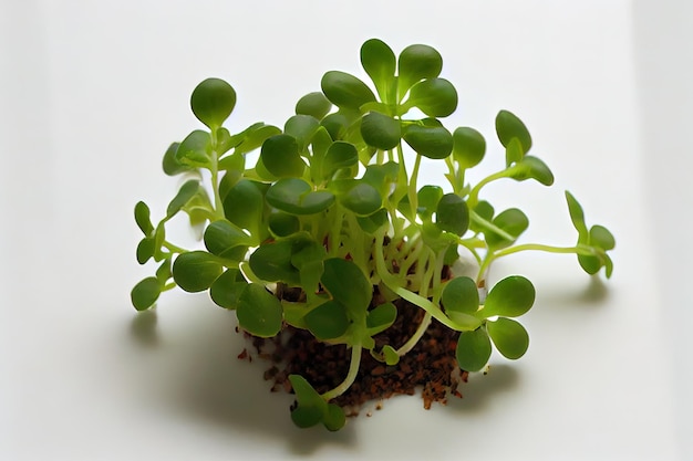 Green One natural Cress with white background