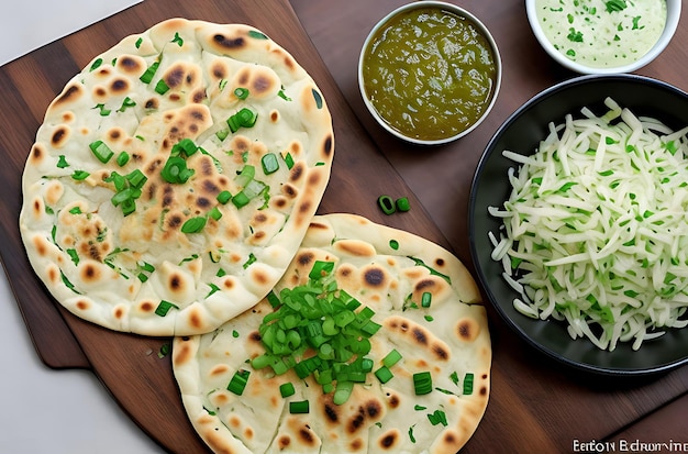 Green Onion Garlic Naan Bread