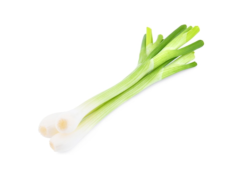 Photo green onion isolated on white