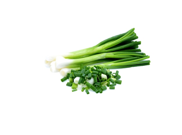 Green onion isolated on white