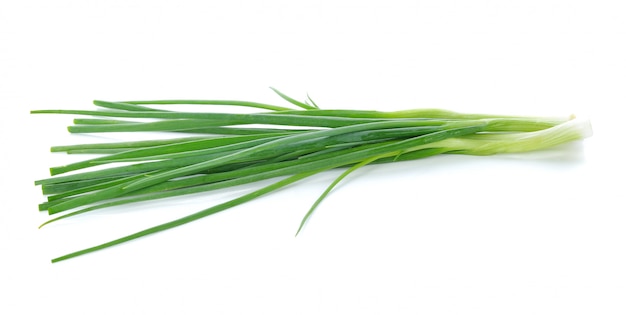 Green onions isolated on white.