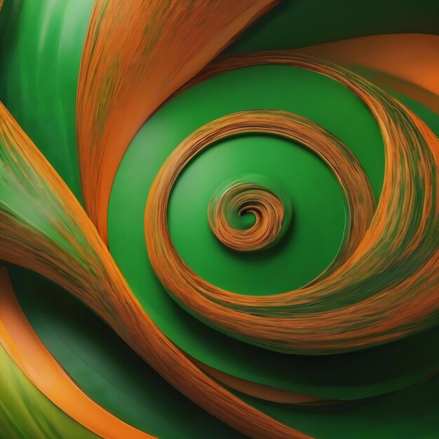 A green and orange background with a green swirl