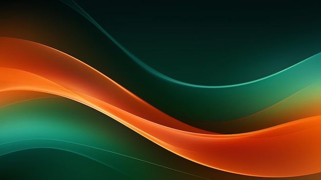 a green and orange wavy lines