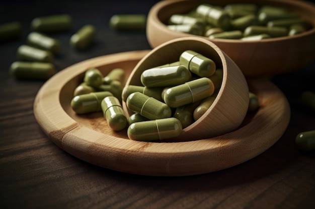 Green Organic pills tablets generative AI