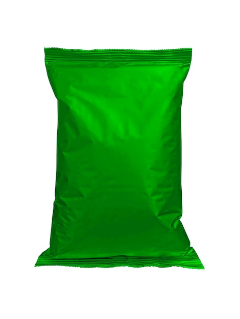 Green Packaging for food chips crackers sweets mockup for your design and advertising an empty packaging form