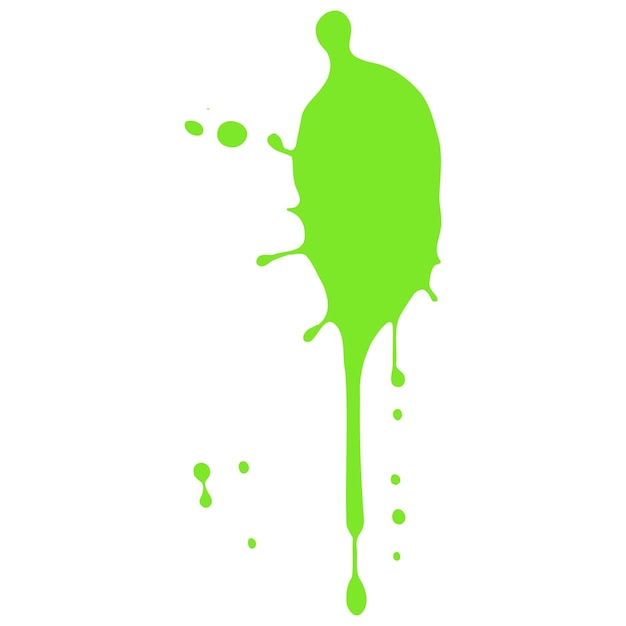 Green paint drops and splashes