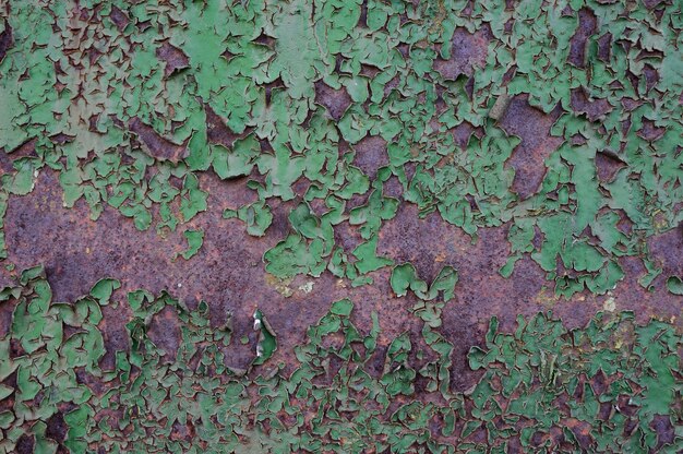 Green paint on a rusty metal