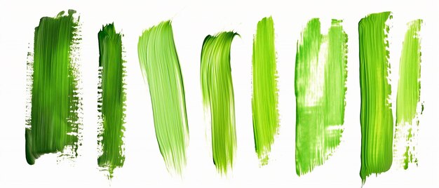 Green paint stroke isolated on white background