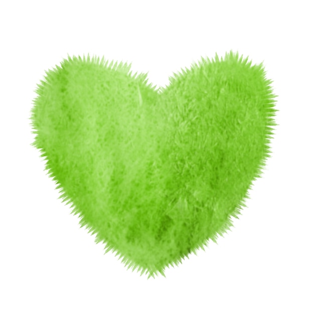 Green paint watercolor heart background