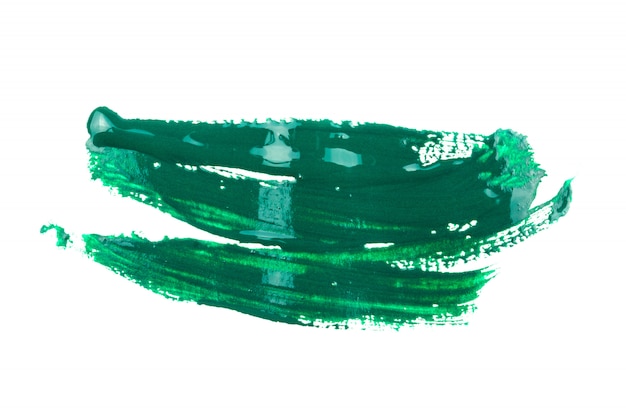 Green paint on white background