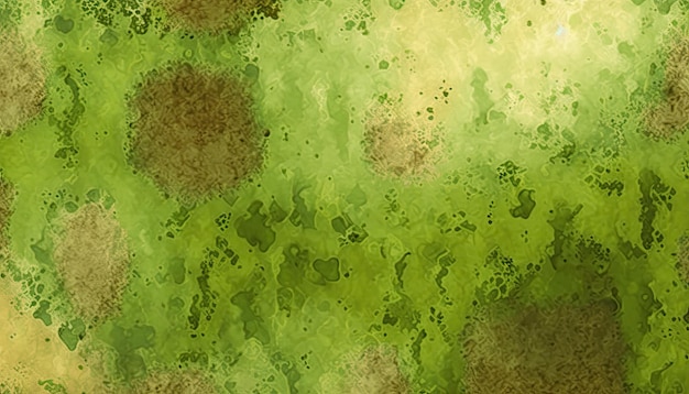 A green painting with a green background and a brown spot on the bottom.