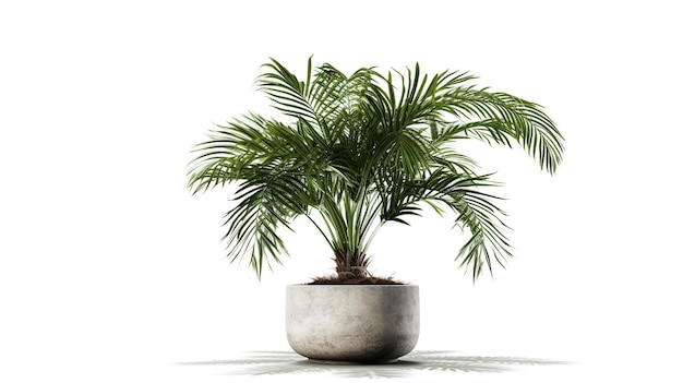 Green palm tree on white background