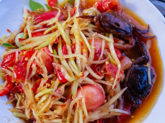 Green Papaya Salad Somtum Thai Food