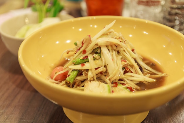 Green papaya salad Thai style.