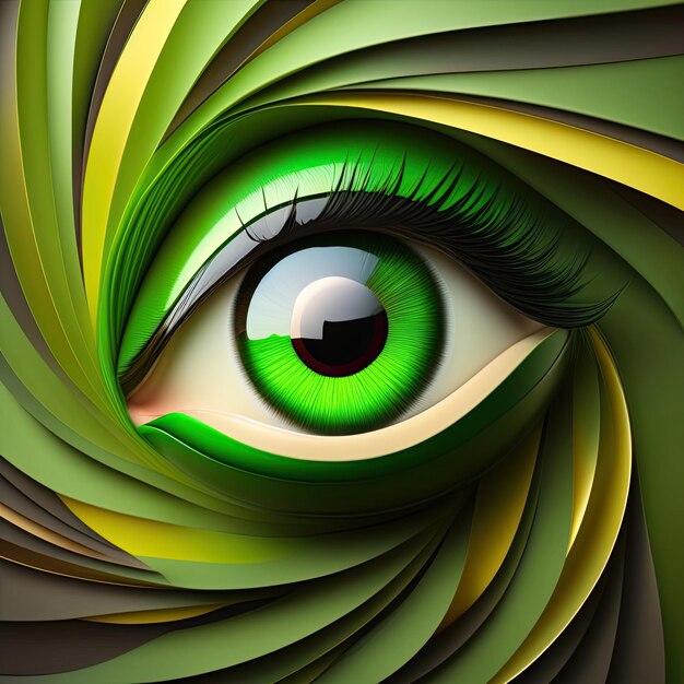 Green Paper Abstract Eye