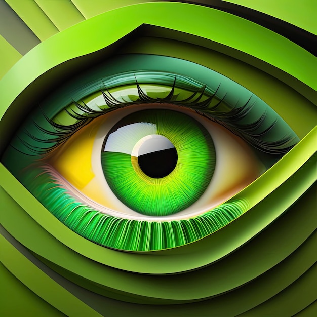 Green Paper Abstract Eye