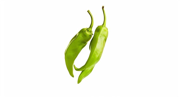 Green paprika levitates on isolated