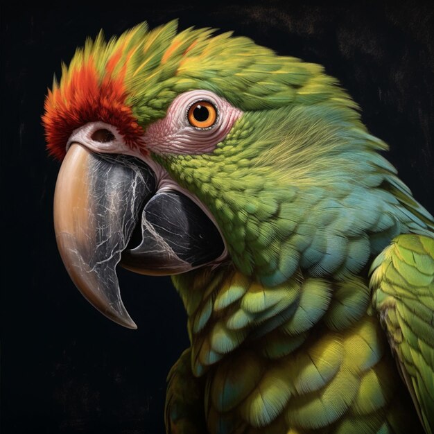 Photo green parrot macaw
