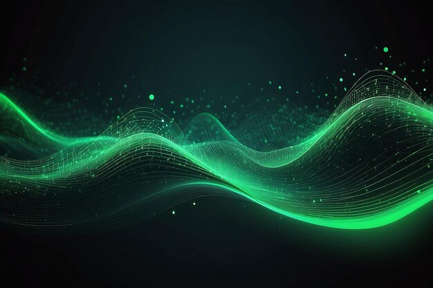 Green Particle Flow Abstract Digital Data Structure for Technology