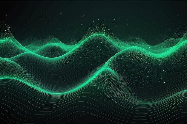 Green Particle Flow Abstract Digital Data Structure for Technology