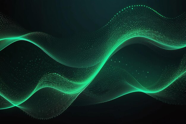 Green Particle Flow Abstract Digital Data Structure for Technology