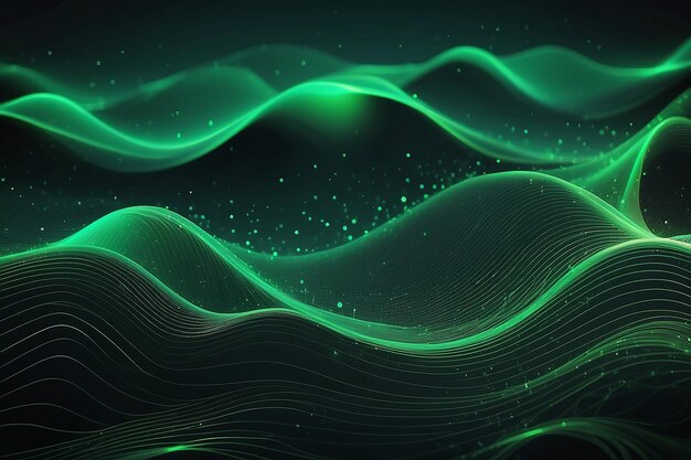 Green Particle Flow Abstract Digital Data Structure for Technology