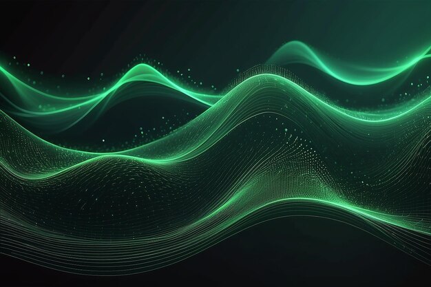 Green Particle Flow Abstract Digital Data Structure for Technology