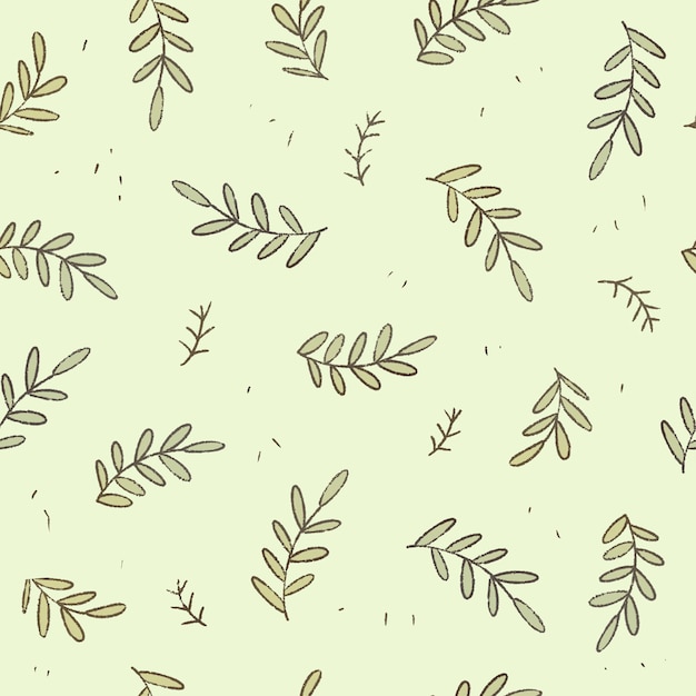 나뭇가지와 조각이 있는 녹색 패턴