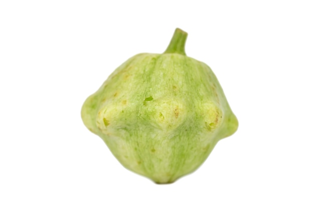 Green Pattypan squash (patty pan) isolated on the white background