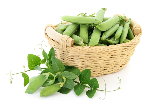 Green peas in basket