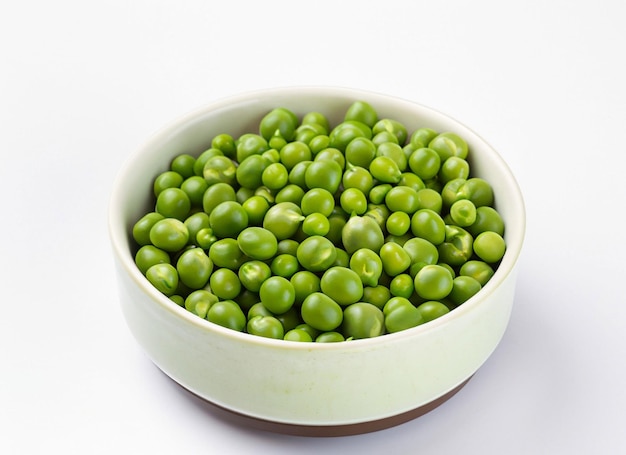 Premium AI Image | Green Peas in A Bowl On White Background generative ai