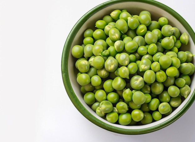 Green Peas in A Bowl On White Background generative ai