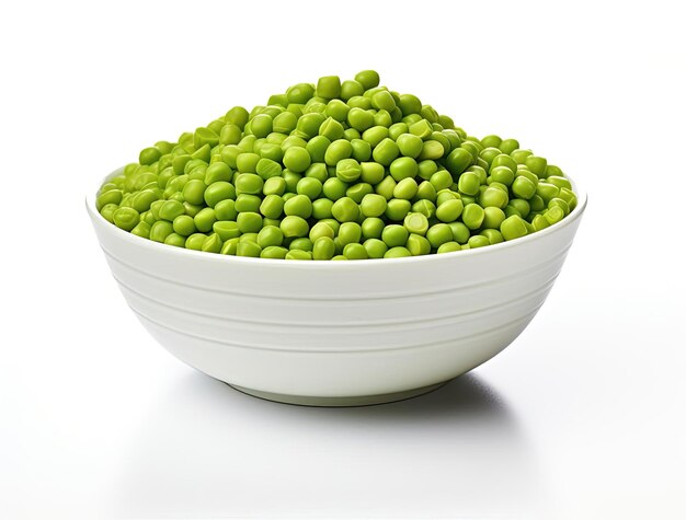 Premium Photo | Green peas in a bowl on a white background