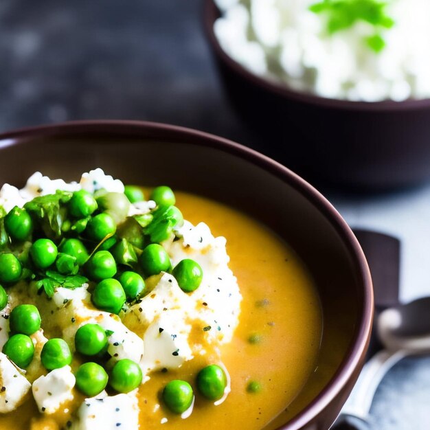 Green peas cream soup