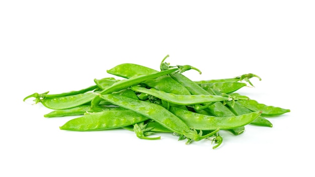 Green peas isolated on white background