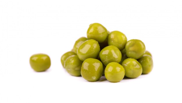 Green peas, isolated on white background