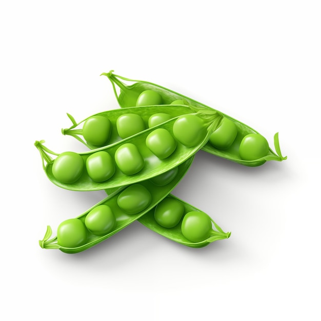 Green peas isolated on white background