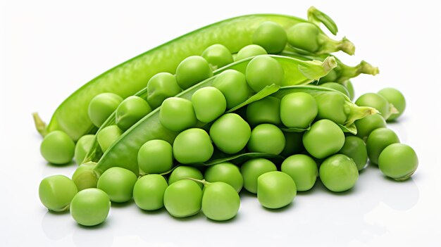 Premium AI Image | Green peas isolated on white background