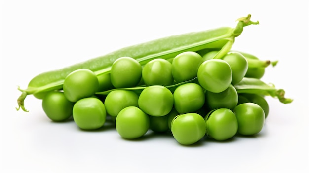 Green peas isolated on white background