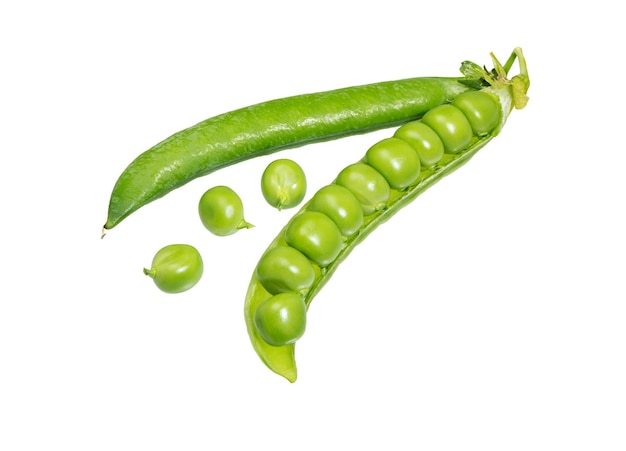 Green peas isolated on white