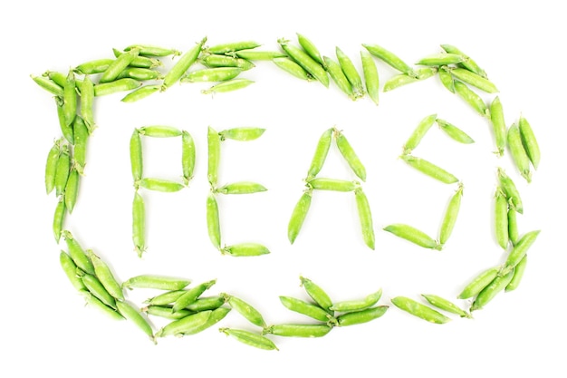 Premium Photo | Green peas isolated on white