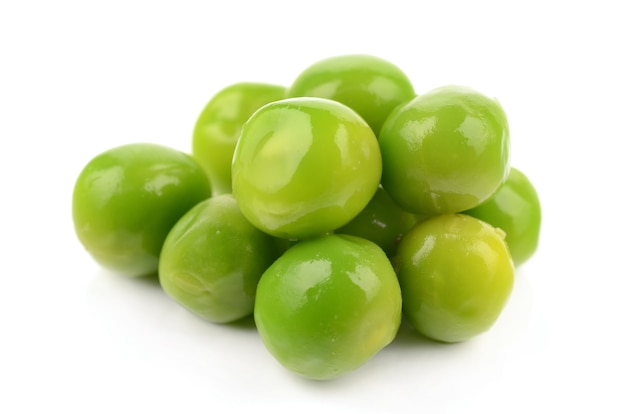 Green peas isolated on white