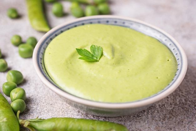 Green peas puree or soup