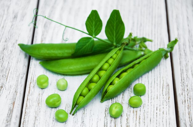 Green peas on a table