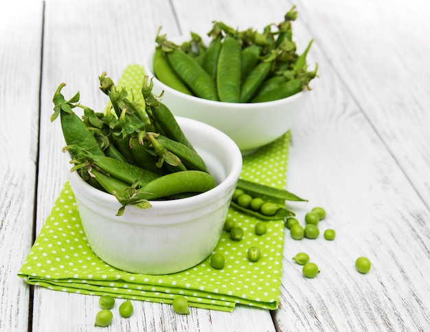 Green peas on a table