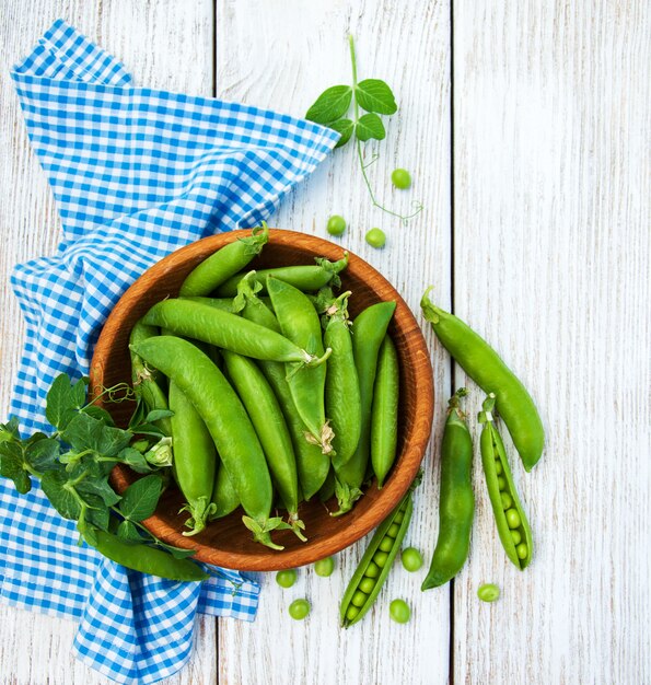 Green peas on a table