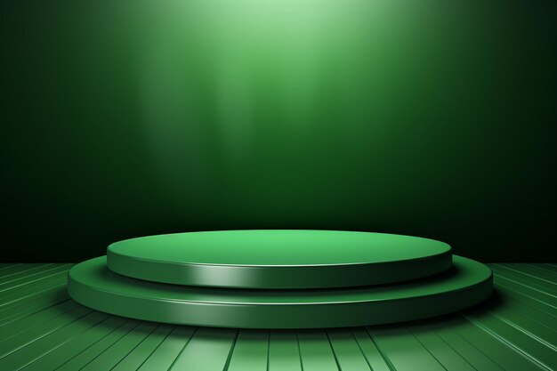 Green pedestal podium for product display stand empty space stage studio background d rendering